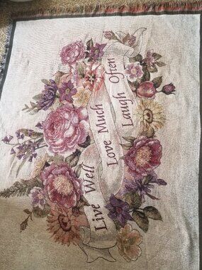 Live well, love much laugh often Tapestry throw